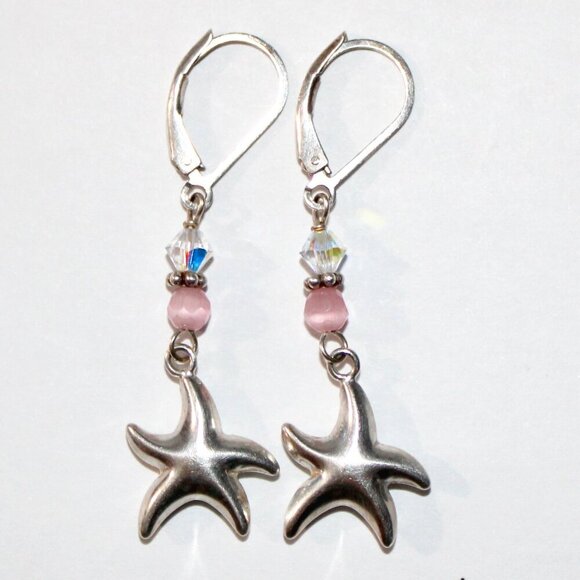Sterling Silver Starfish Earrings - Picture 2 of 4